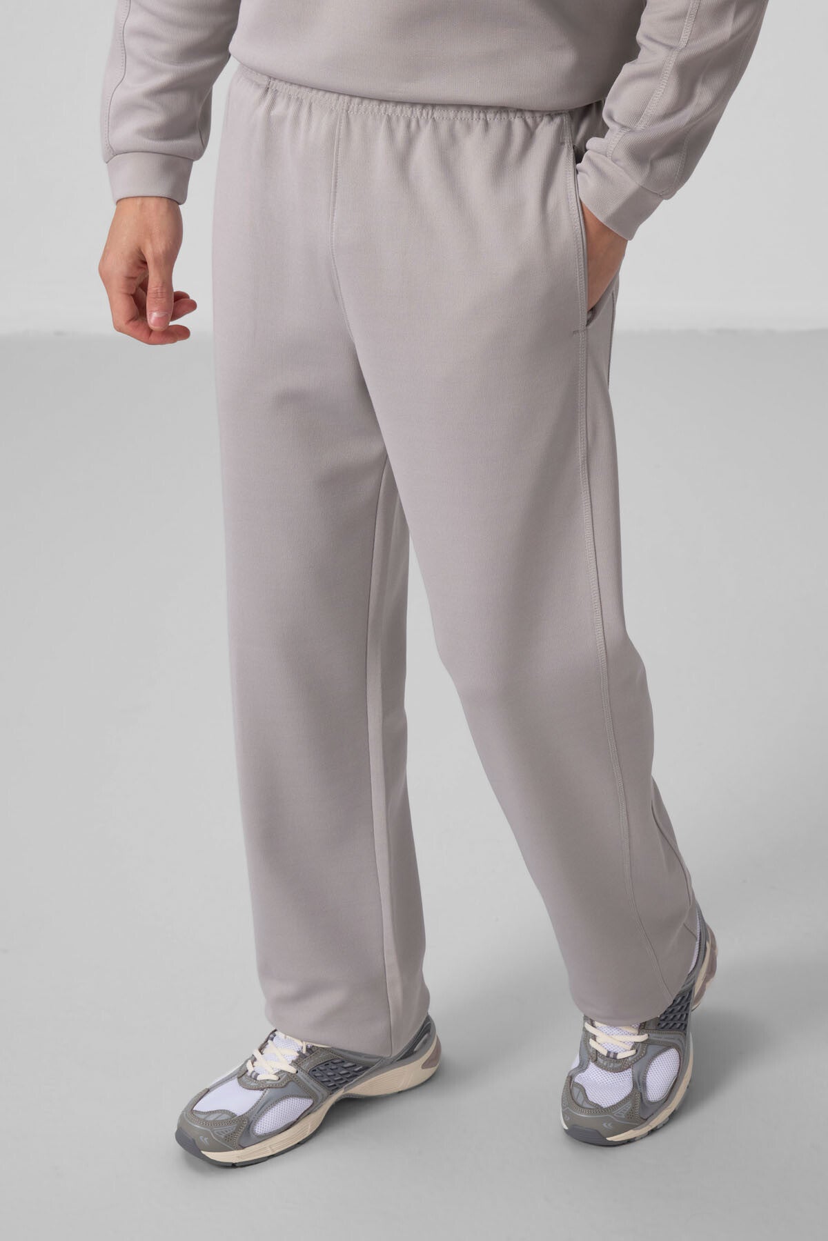 Textured Stone Surface Oversize Men's Tracksuit Set - 85275