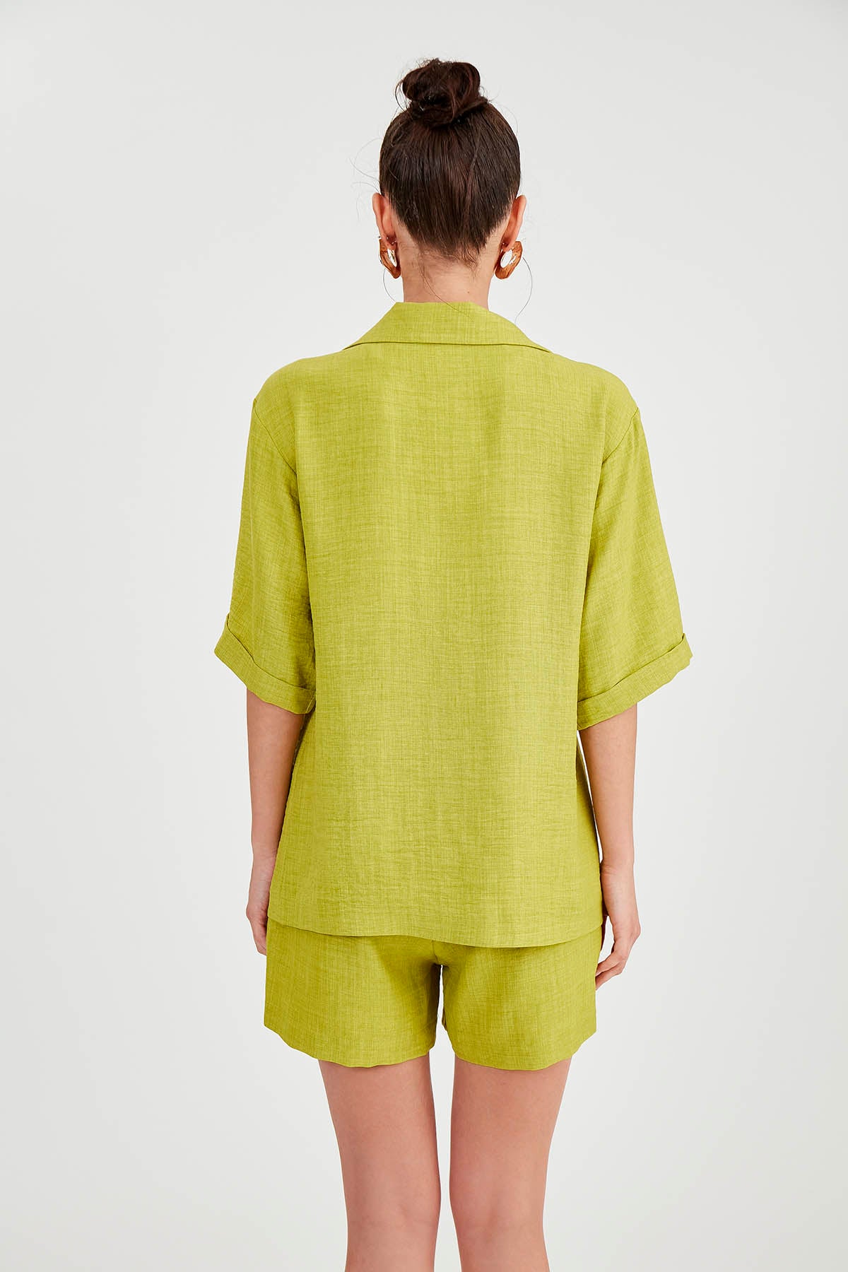 LONG COLLAR DETAILED LOW SHOULDER JACKET