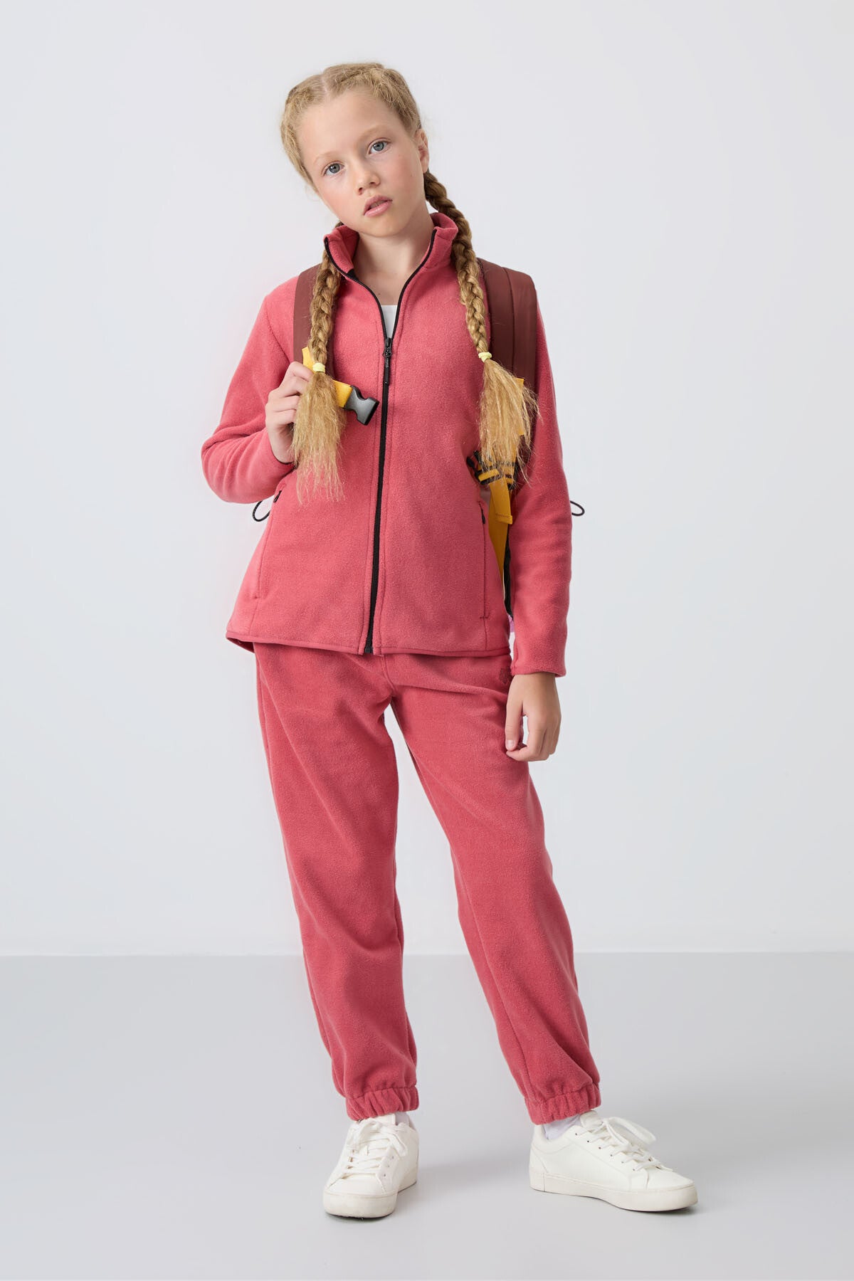 Wild Rose Thick Soft Textured Standard Fit Embroidered Fleece Girls' Sweatshirt - 75154
