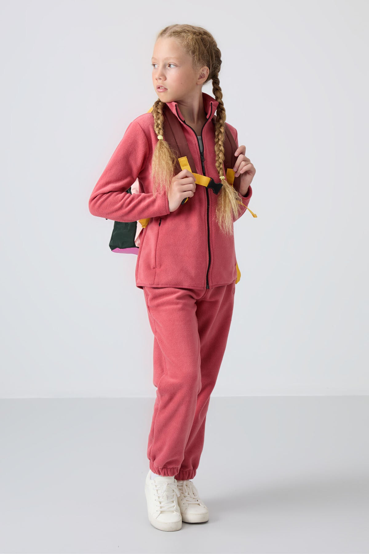 Wild Rose Thick Soft Textured Standard Fit Embroidered Fleece Girls' Sweatshirt - 75154