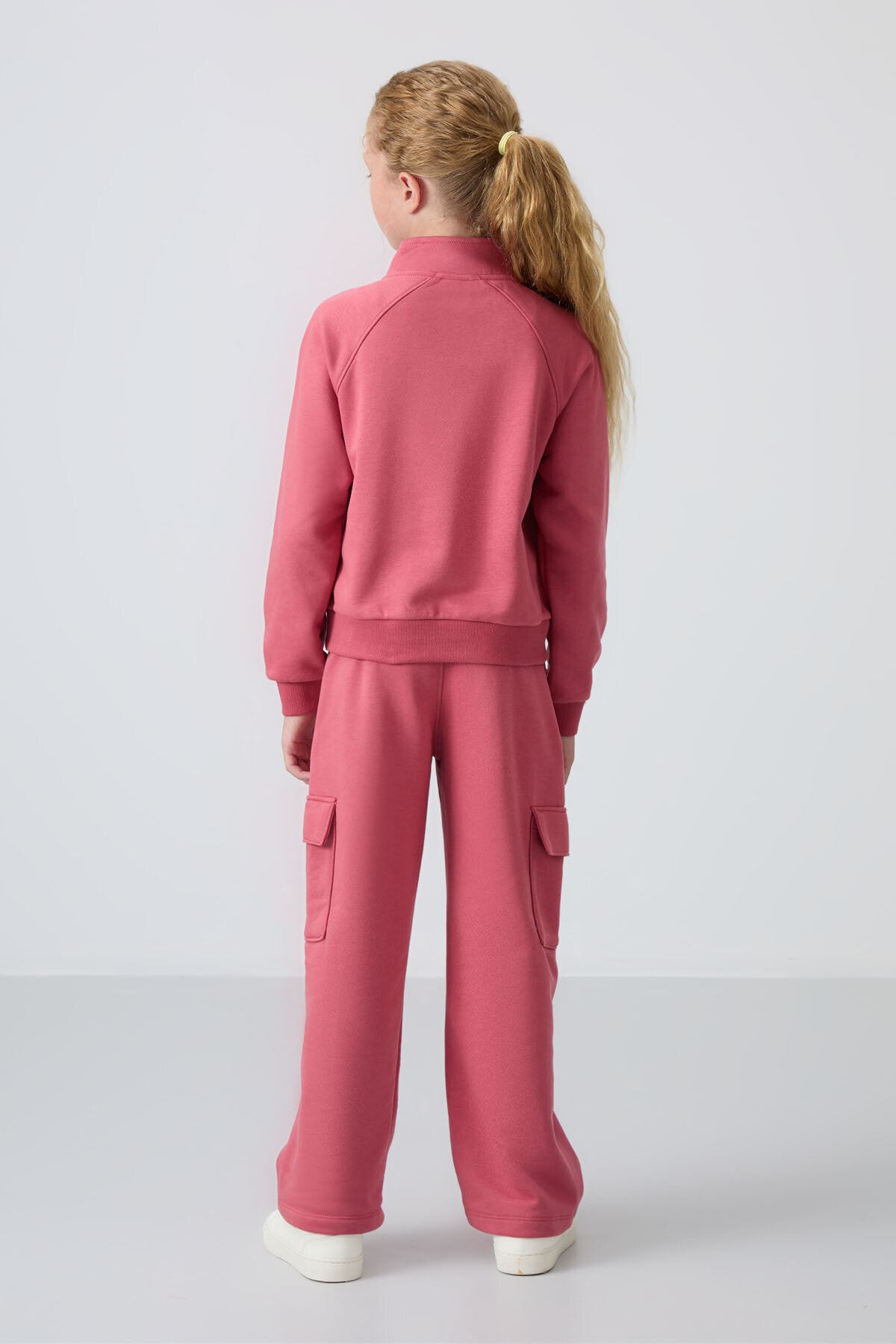 Wild Rose Cotton Fleece-Lined Soft Textured Standard Fit Embroidered Girls' Tracksuit Set - 75159