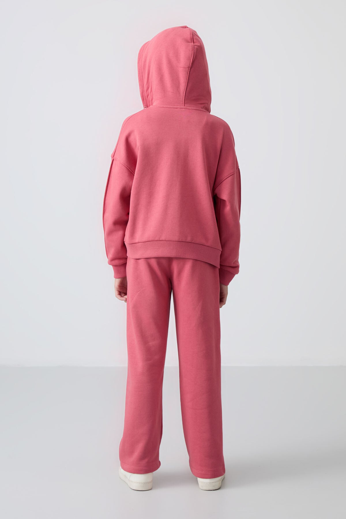 Wild Rose Cotton Lined Fleece Soft Textured Standard Fit Embroidered Girls' Tracksuit Set - 75161