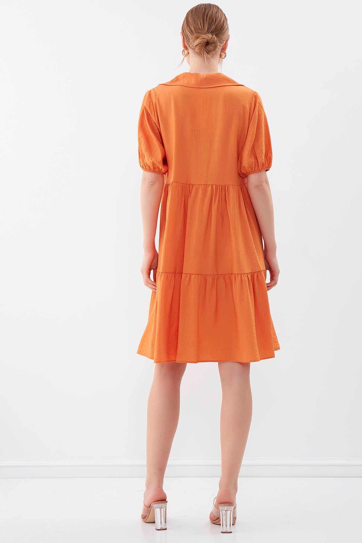 COLLARED LOOSE SLEEVE DRESS