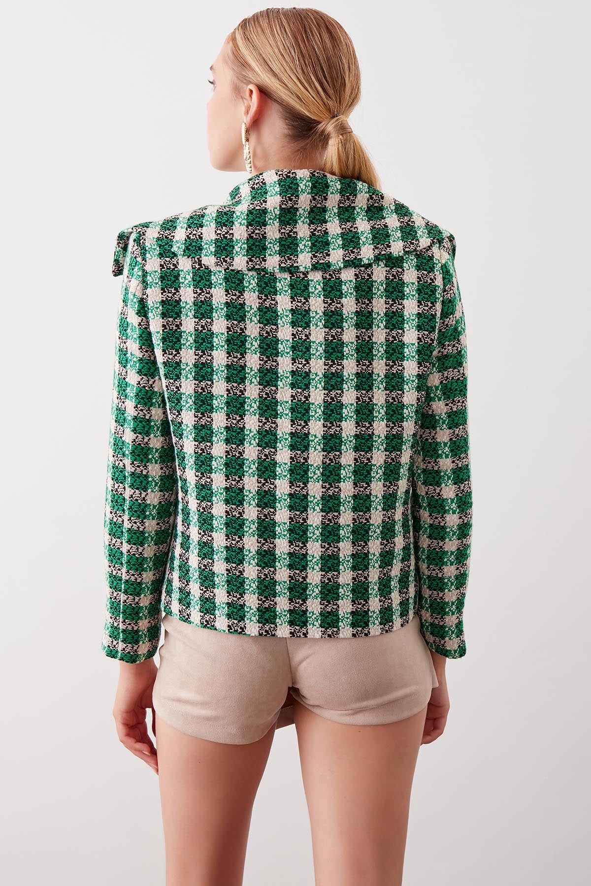 SINGLE BUTTONS WITH COLLAR SLIPPER JACKET