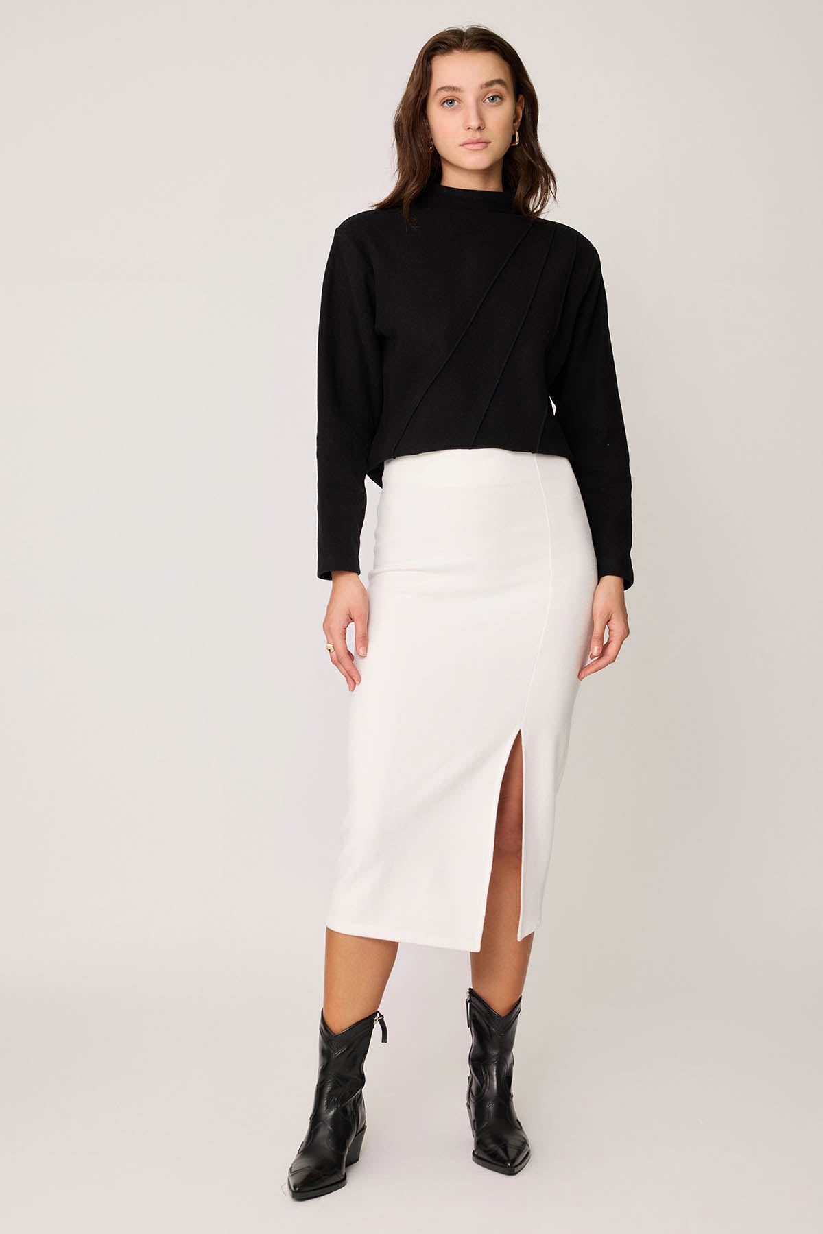KNITTED SKIRT WITH ZIPPERS