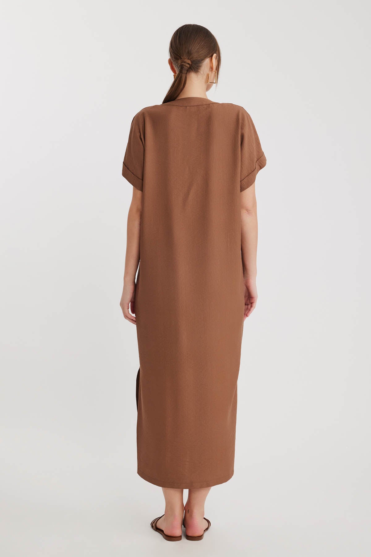 DOUBLE POCKET DRESS WITH SIDE SPLIT