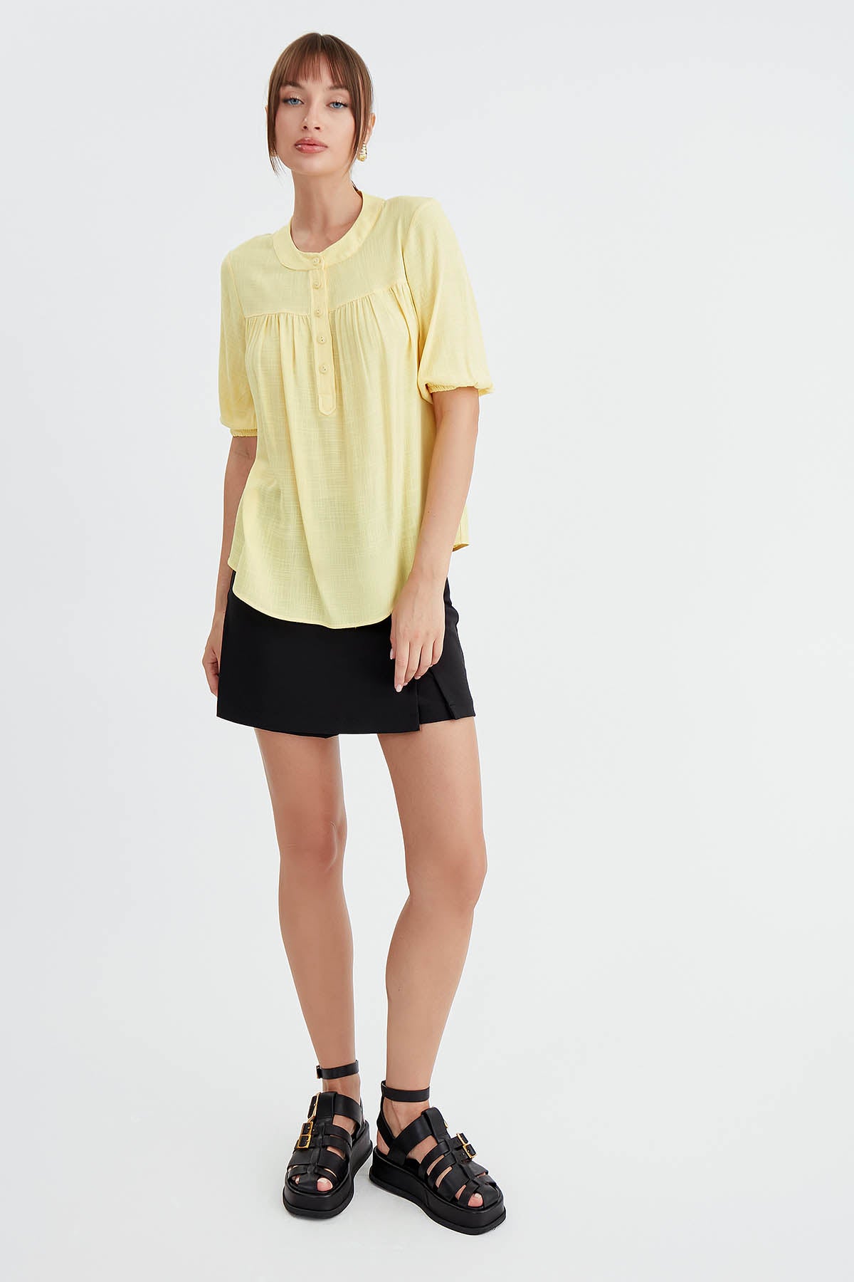 VISCOSE LINEN BLOUSE