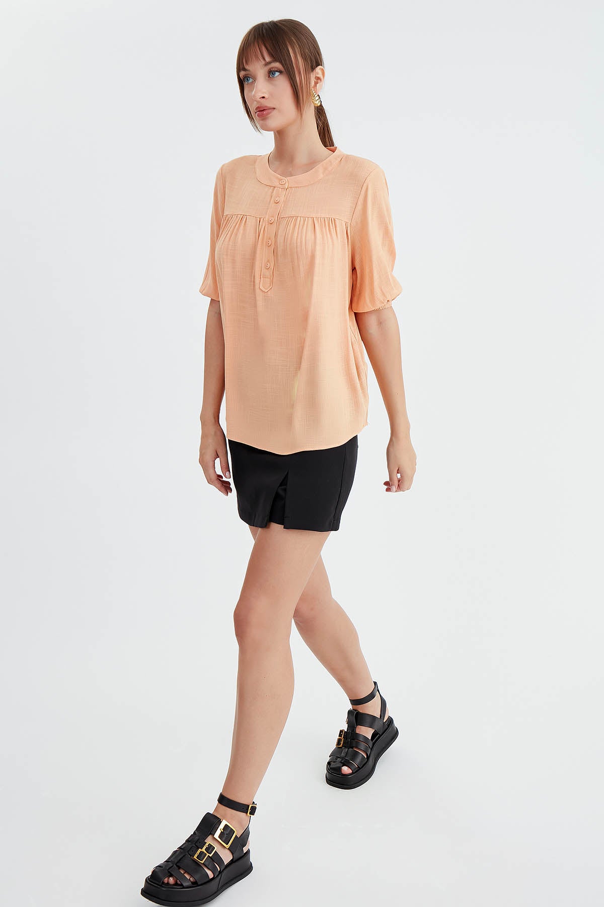 VISCOSE LINEN BLOUSE