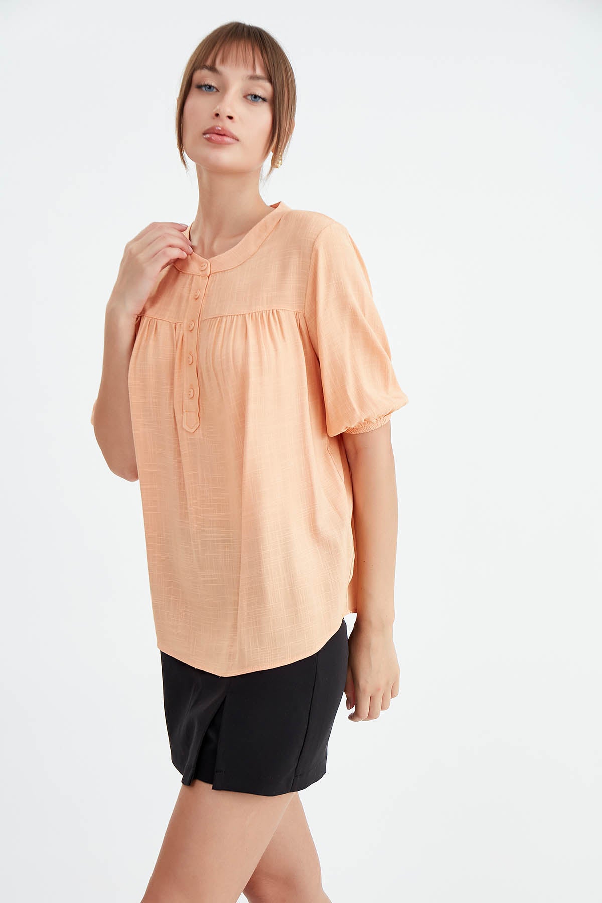 VISCOSE LINEN BLOUSE