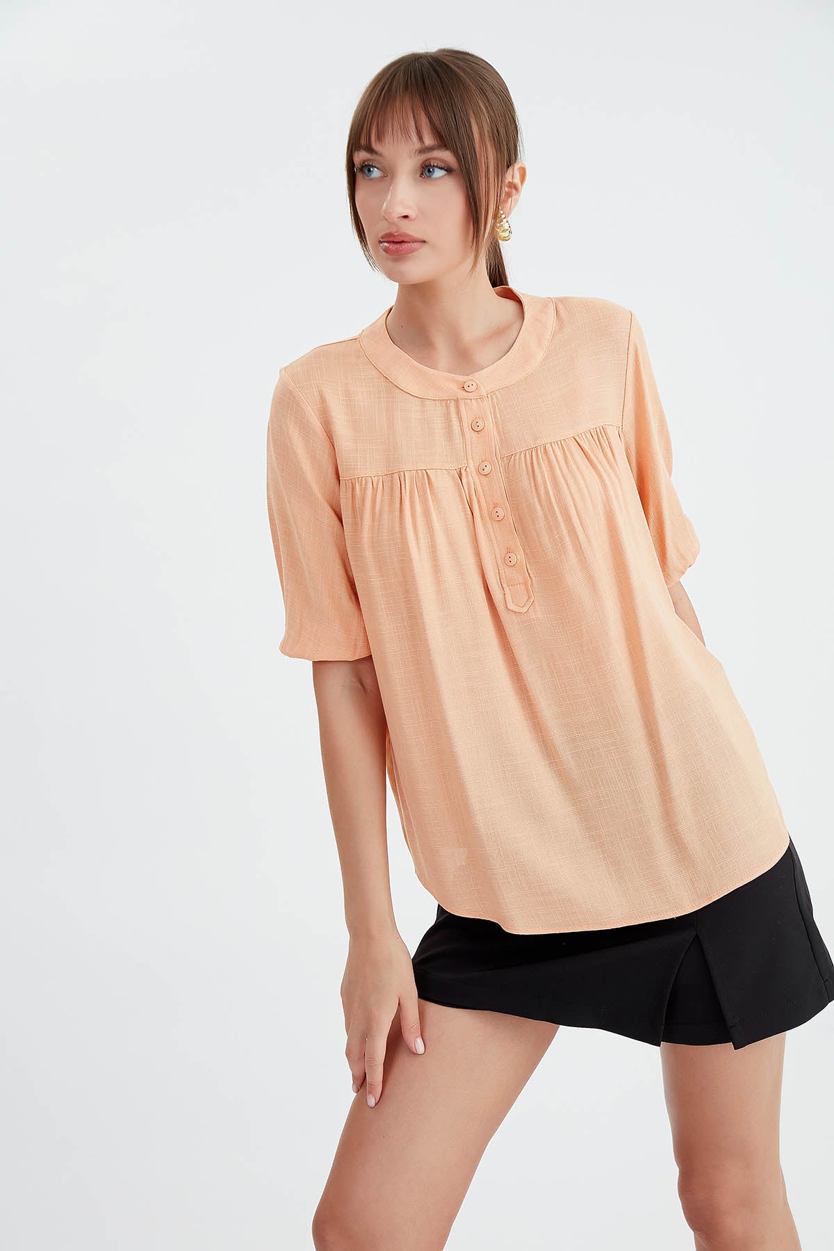 VISCOSE LINEN BLOUSE