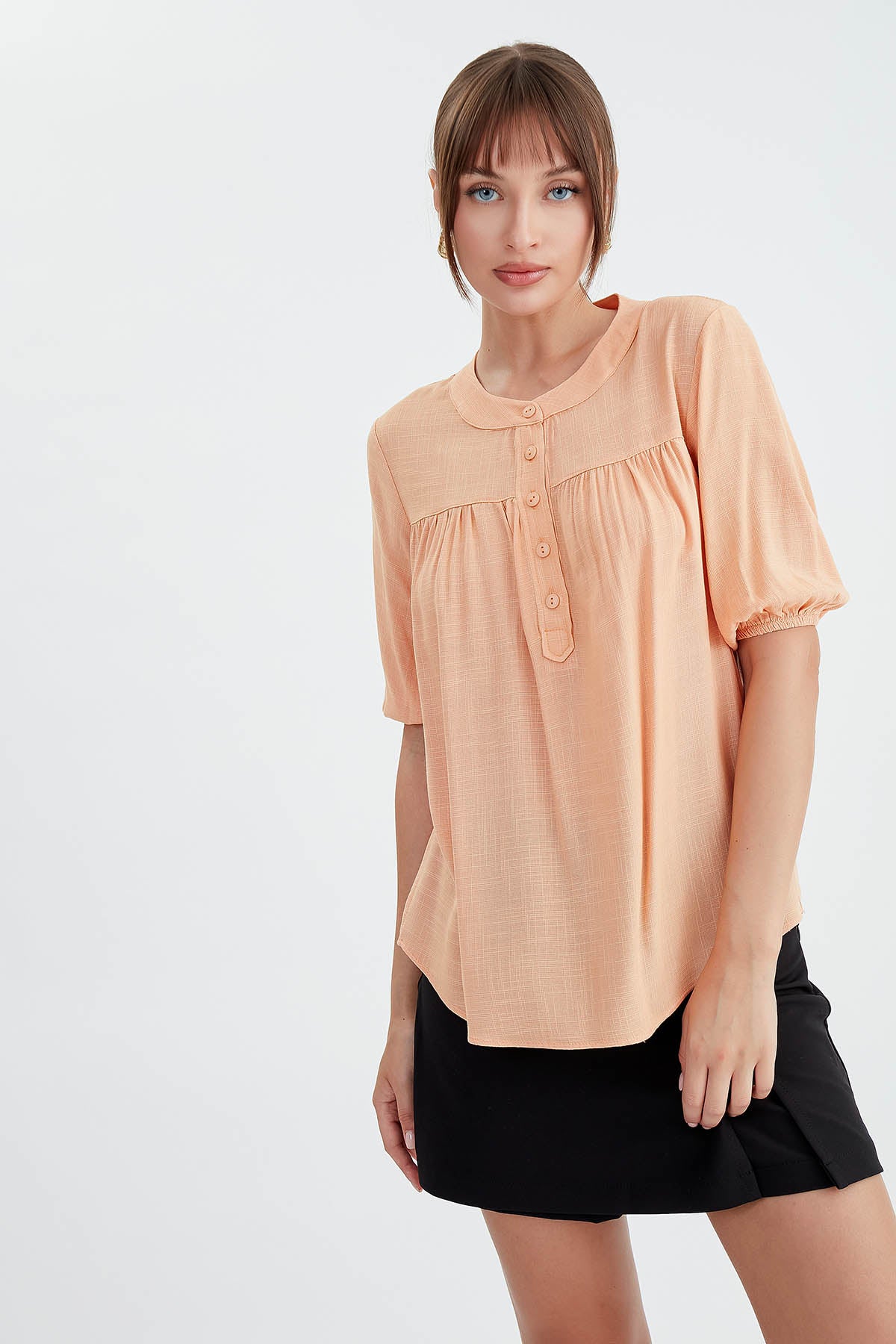 VISCOSE LINEN BLOUSE