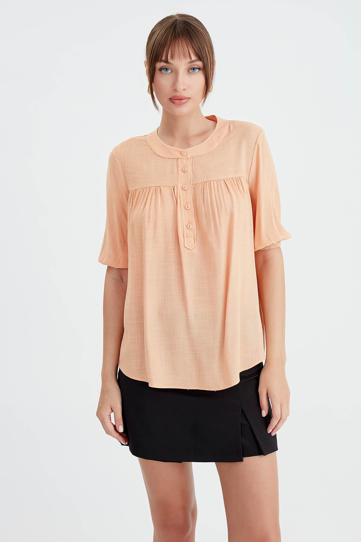 VISCOSE LINEN BLOUSE