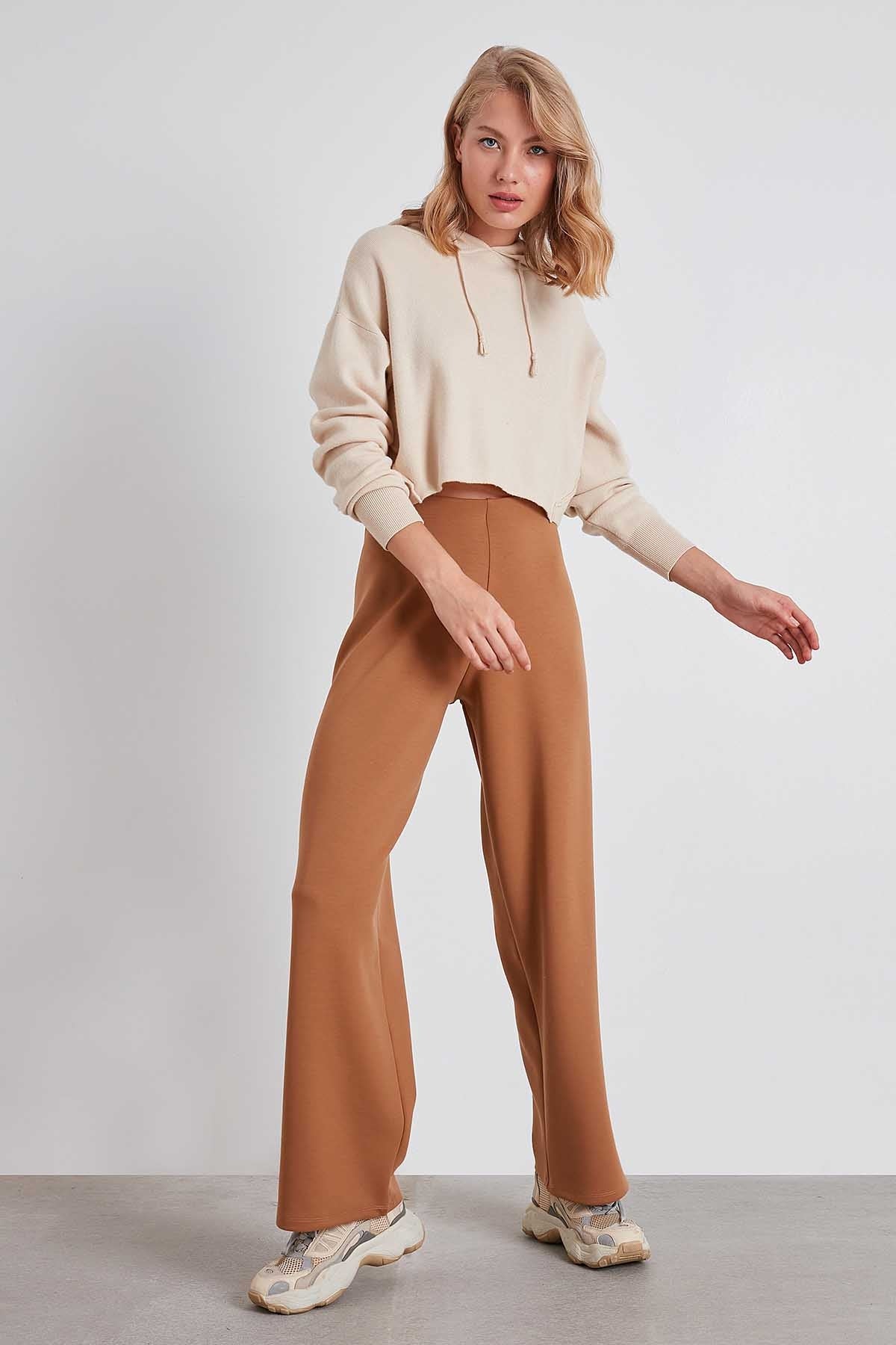 HIGH WAIST KNITTED TROUSERS