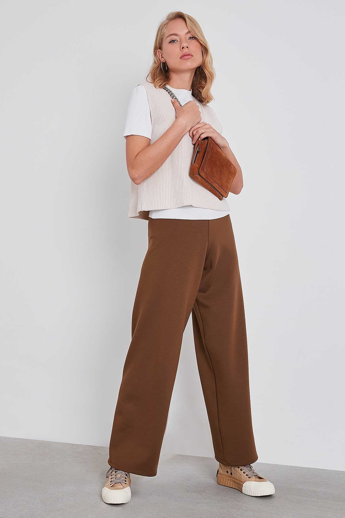 HIGH WAIST KNITTED TROUSERS