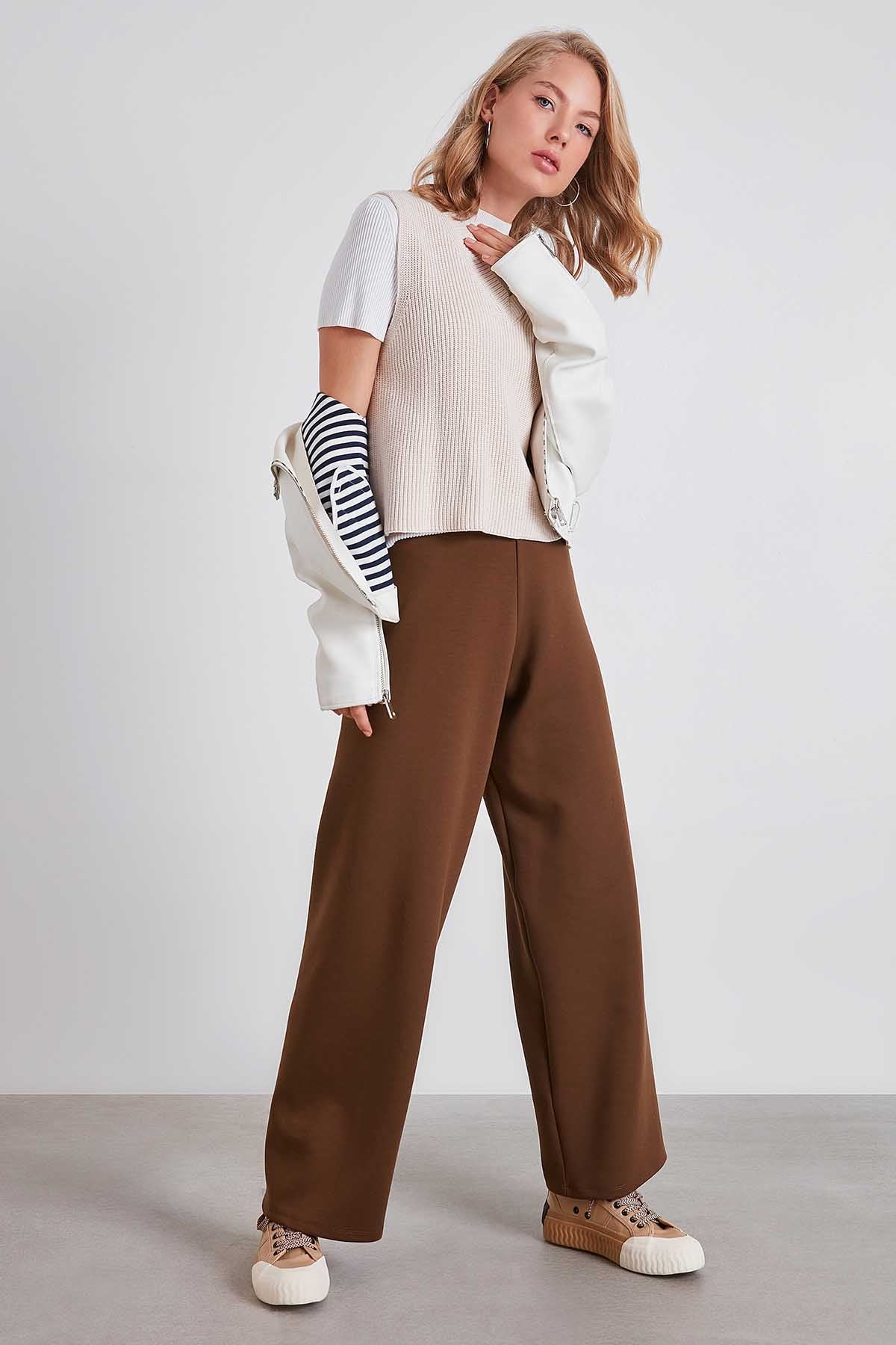HIGH WAIST KNITTED TROUSERS