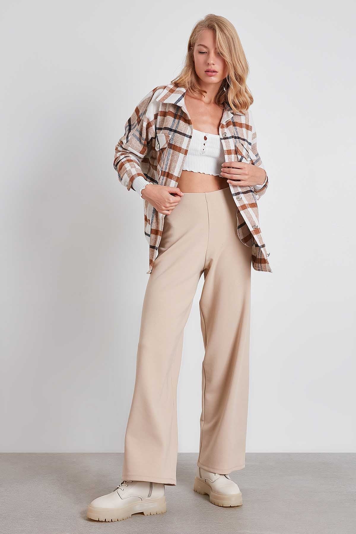 HIGH WAIST KNITTED TROUSERS