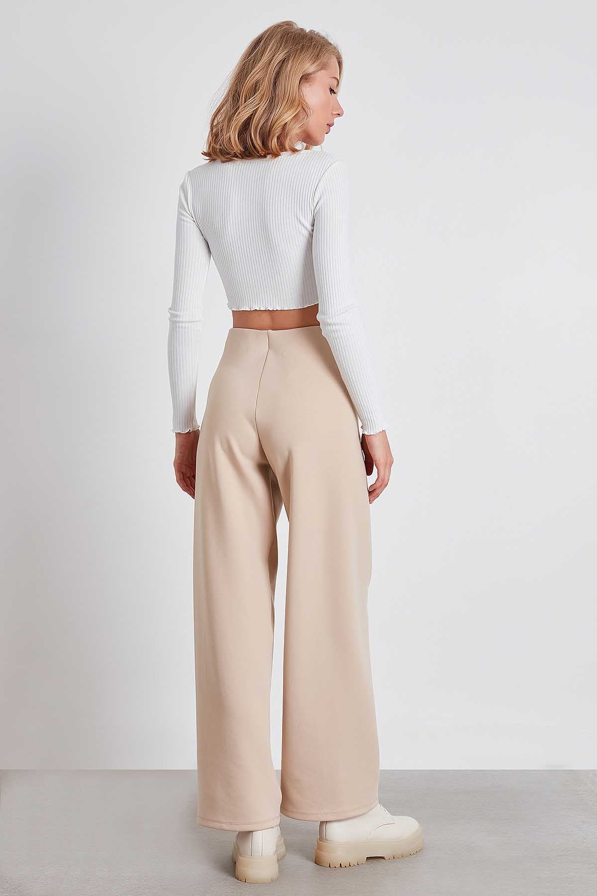 HIGH WAIST KNITTED TROUSERS