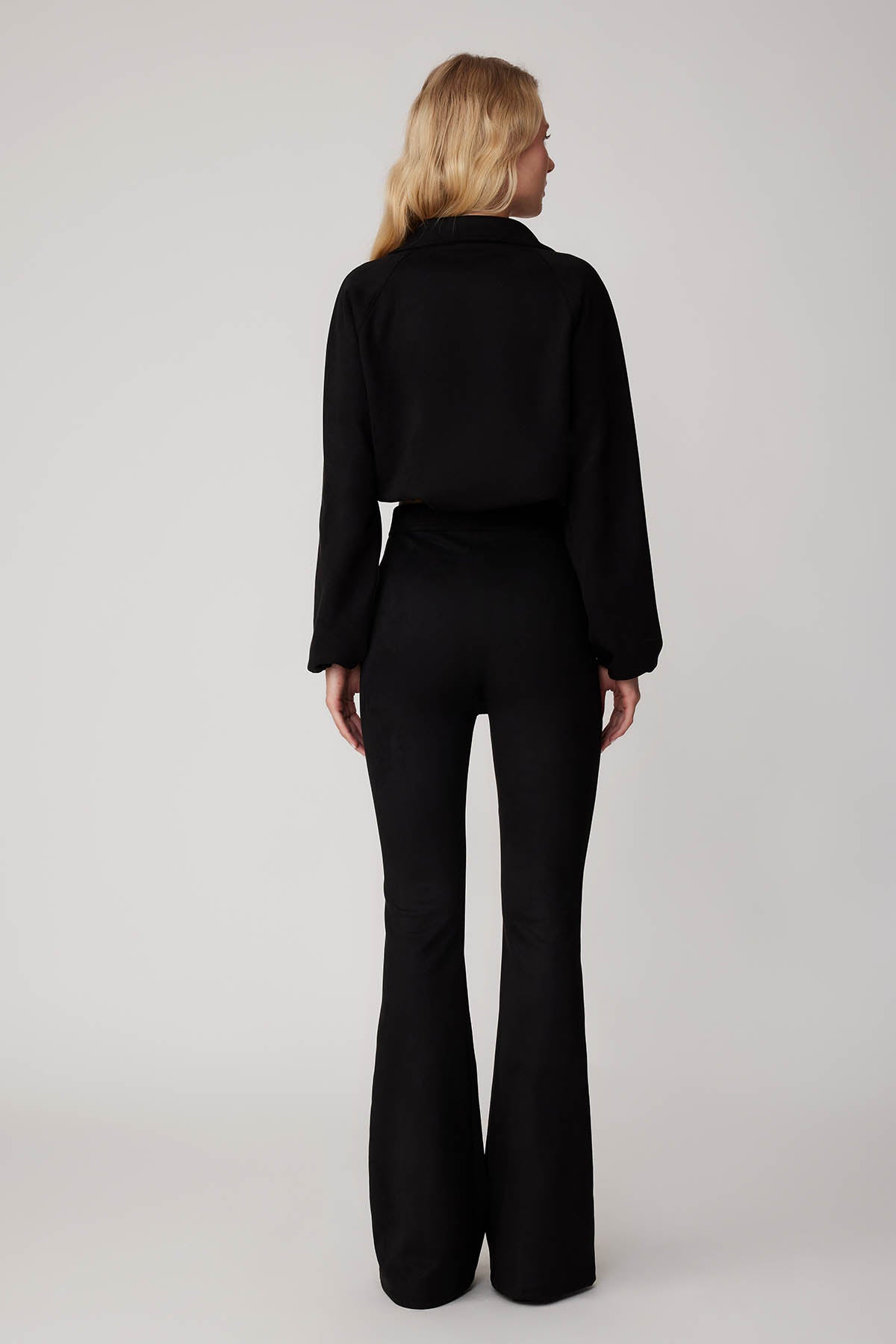 HIGH WAIST SPANISH SUEDE FABRIC TROUSERS