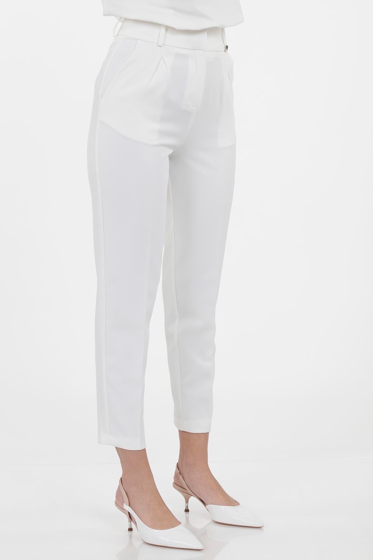 HIGH WAIST FABRIC TROUSERS