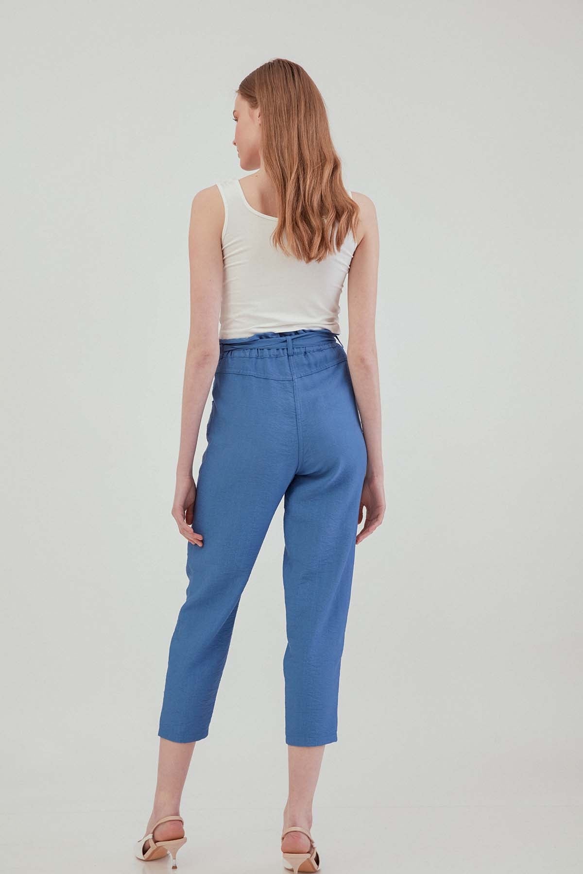 CROP TROUSERS WITH HIGH WAIST BELT ARCHES