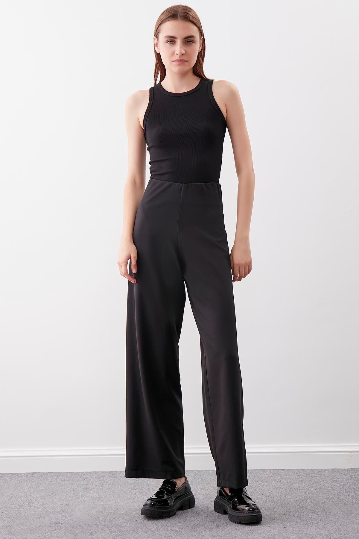 HIGH-WAIST PALAZZO TROUSERS