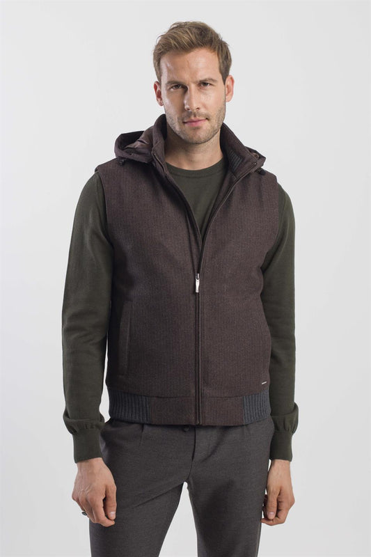 Coffee Comfort Fit With A Removable Hooded Vest