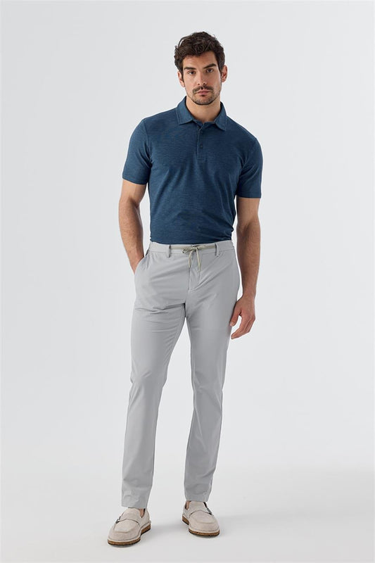 Grey Comfort Fit Elastic Sports Trousers