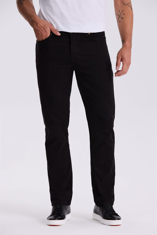 Black Comfort Fit Canvas Sports Trousers
