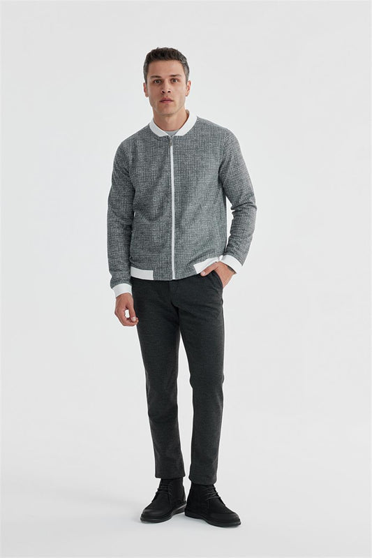 Black Slim Fit Cotton Collegiate Seasonal Jacket