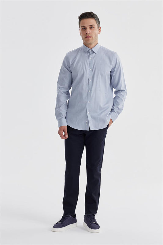Navy Comfort Fit 100% Cotton Shirt