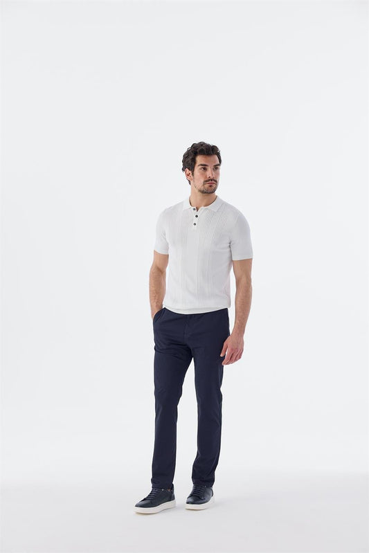 Navy Comfort Fit Elastic Sports Jogger Trousers