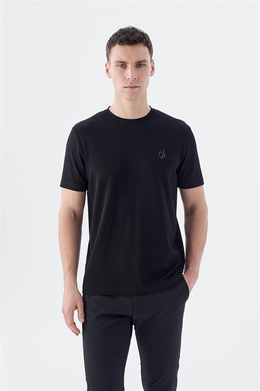Slim Fit Round Collar T Shirt.
