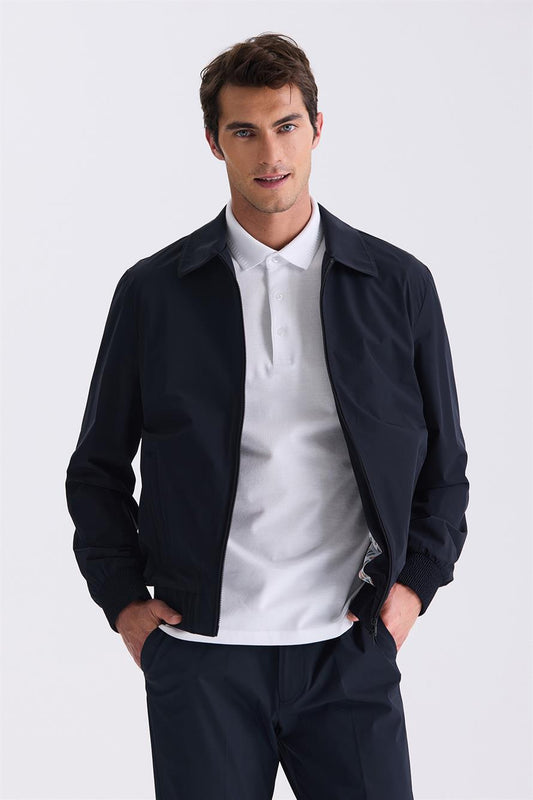 Navy Comfort Fit Baby Collar And Seasonal Jacket