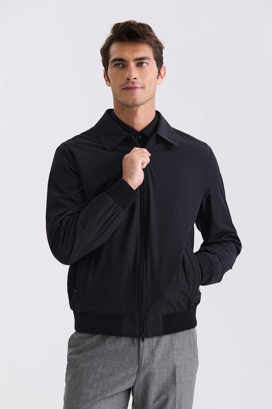 Black Comfort Fit Baby Collar Is A Seasonal Jacket