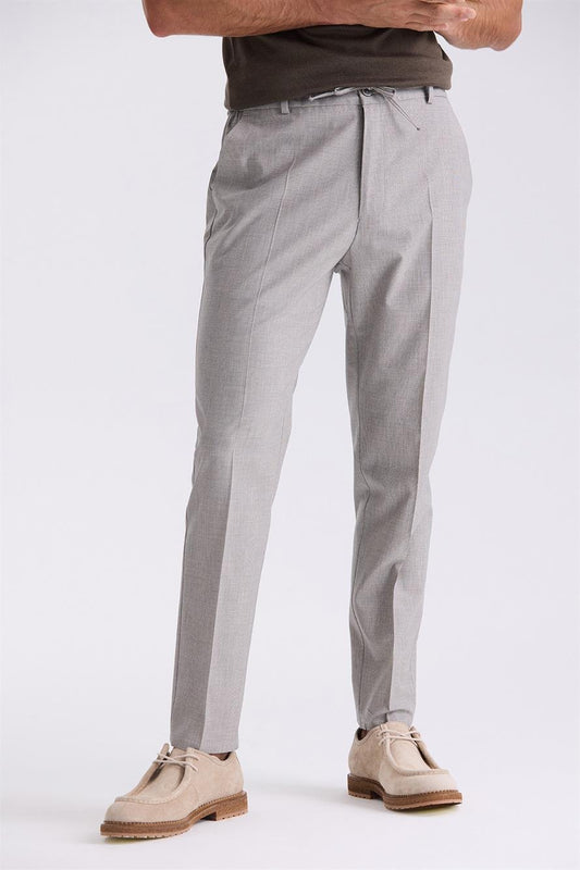 Stone Comfort Fit With Elastic Wool Fabric Trousers