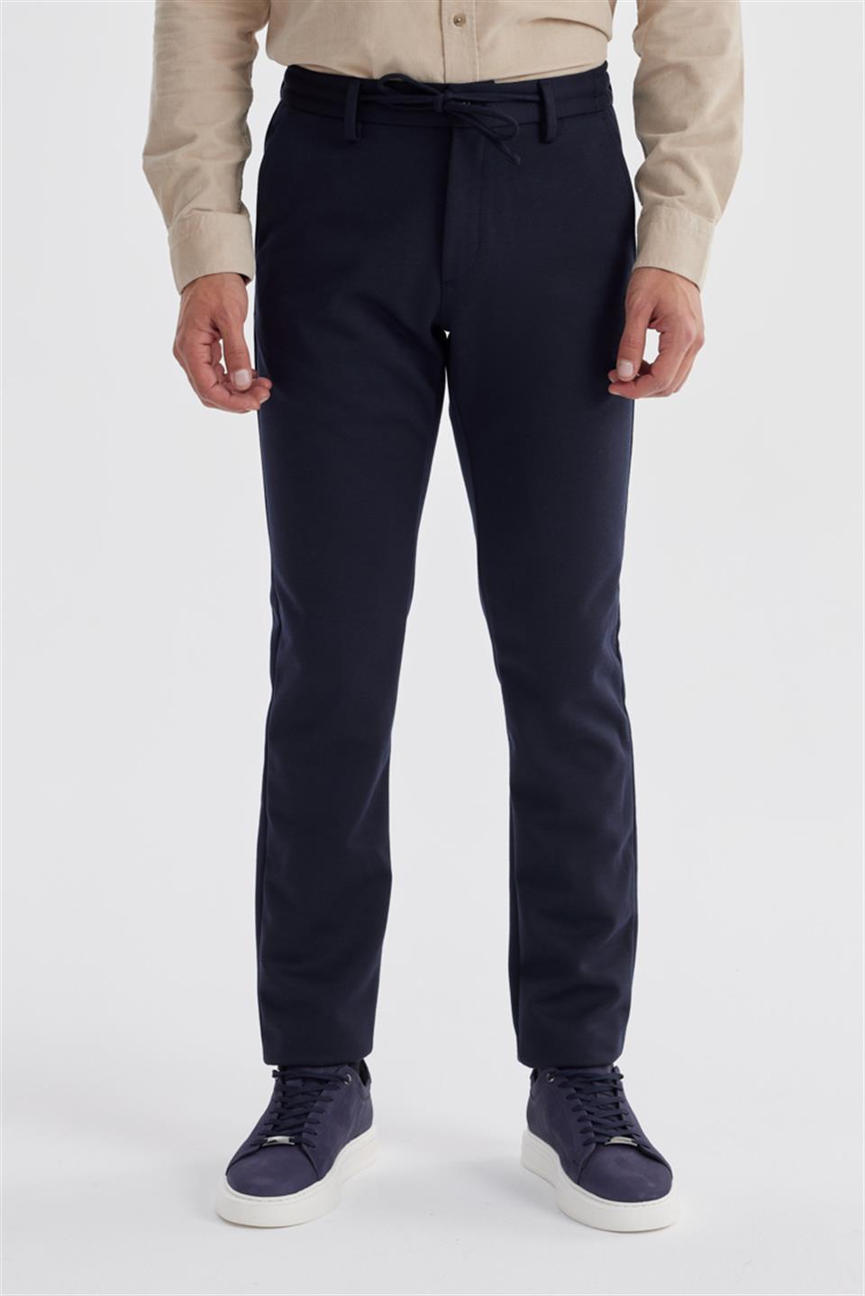 Navy Comfort Fit with Elastic Side Pocket Jogger Trousers