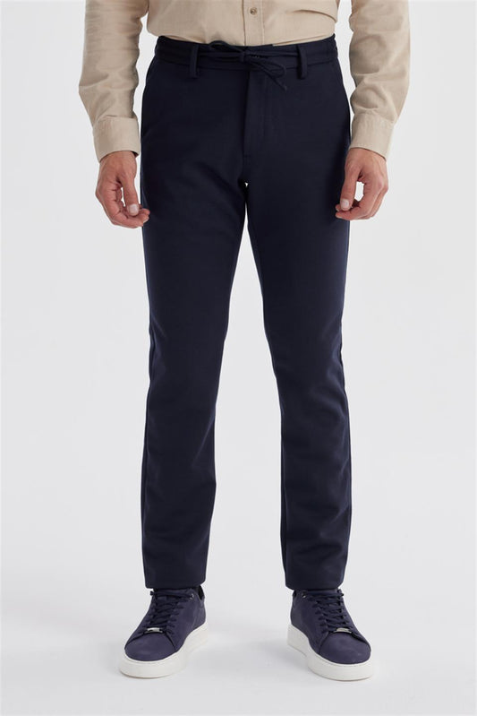 Navy Comfort Fit with Elastic Side Pocket Jogger Trousers