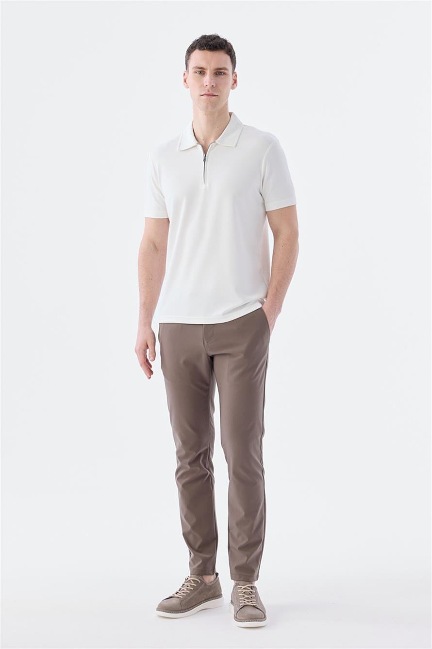 White Slim Fit Cutaway Collar T Shirt