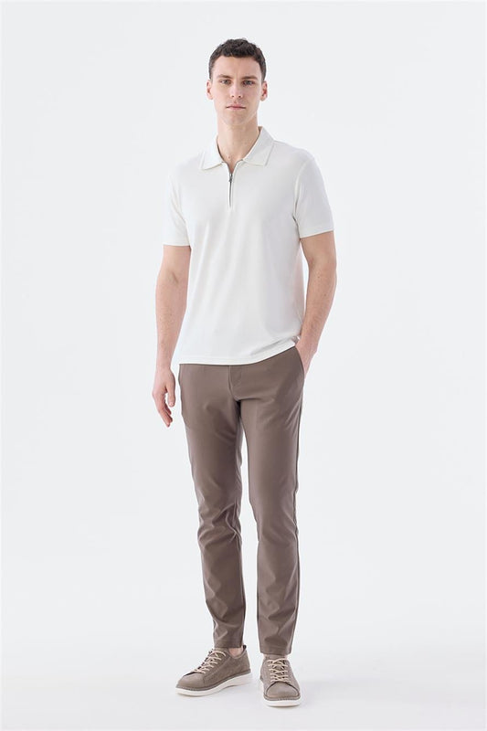 White Slim Fit Cutaway Collar T Shirt