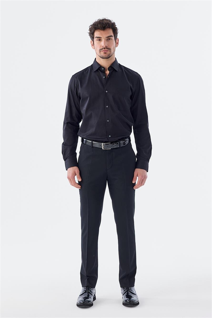 Black Comfort Fit Side Pocket Trousers