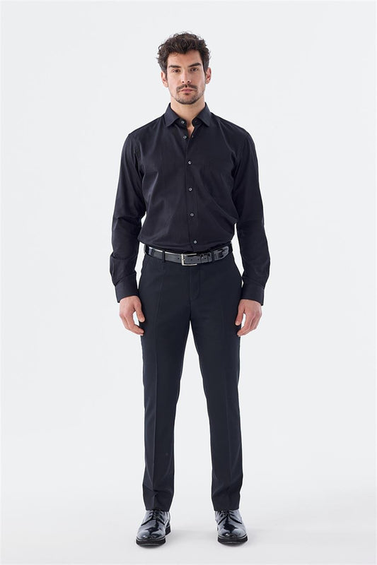 Black Comfort Fit Side Pocket Trousers