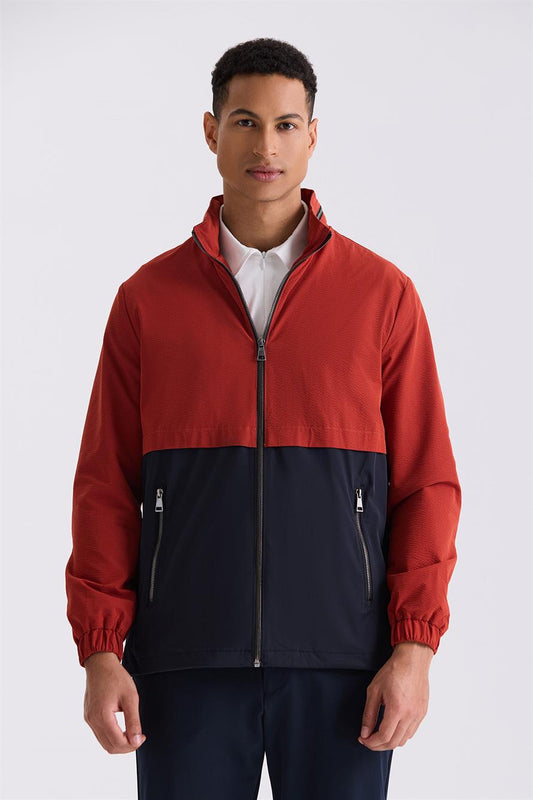 Red Comfort Fit Judge Collar Is A Seasonal Jacket.