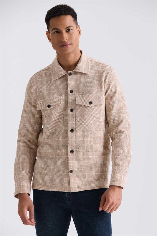 Tan Slim Fit Cotton Sweater
