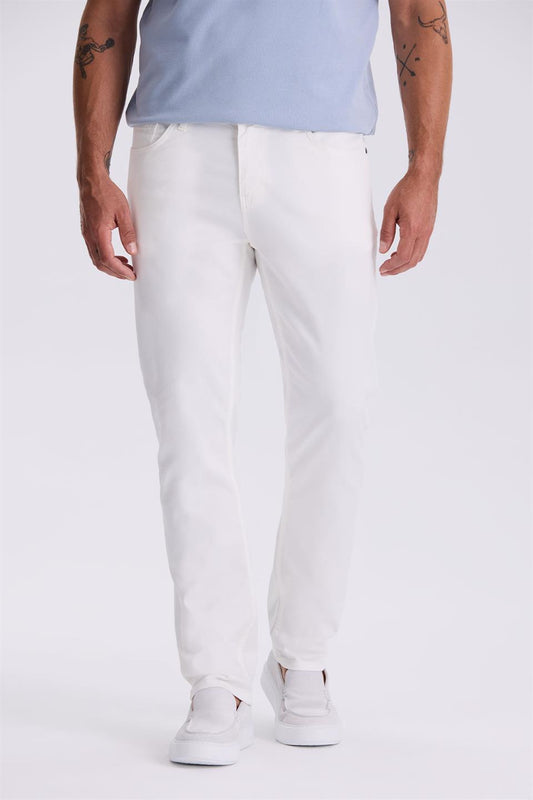 Ecru Comfor Fit Canvas Sports Trousers