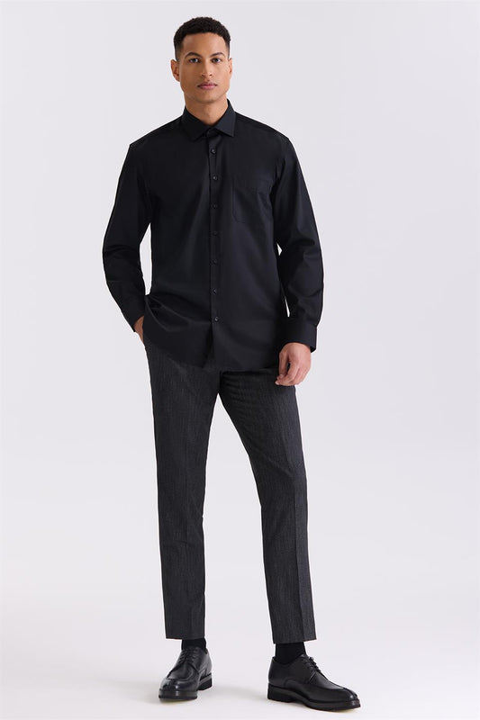 Black Classic Fit 100% Cotton Shirt