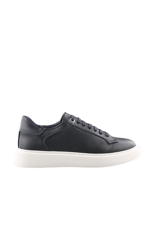 Navy 100% Leather Laced Everyday Sneaker