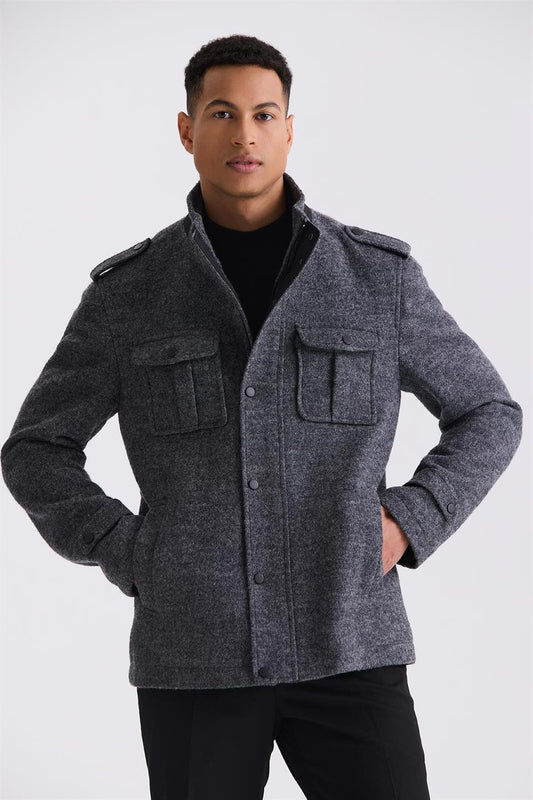 Anthracite Slim Fit Judge Collar Sports Jacket