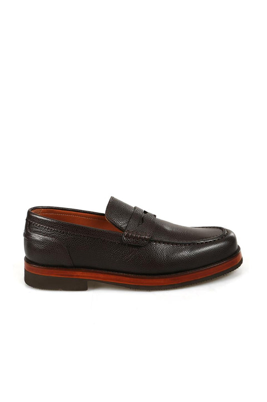 Coffee 100% Leather Loafer Eva Sole Casual Shoes