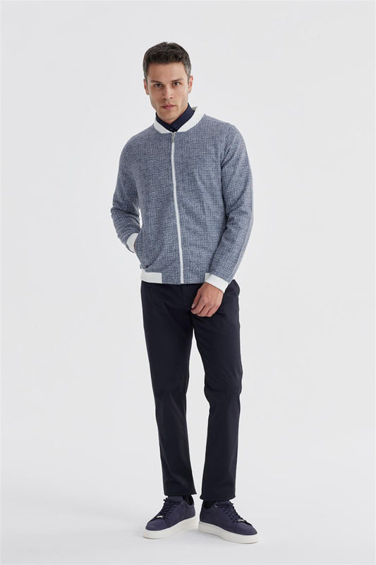Navy Slim Fit Cotton College Seasonal Jacket
