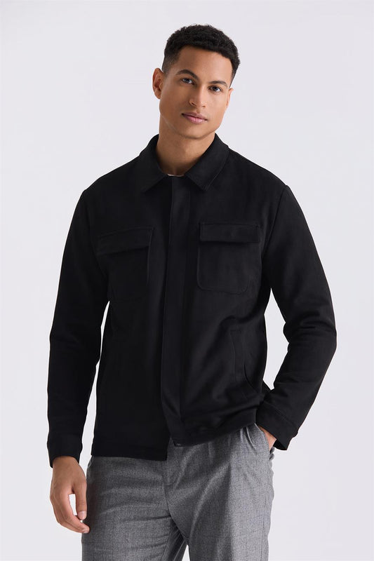 Black Comfort Fit Baby Collar Is A Seasonal Jacket